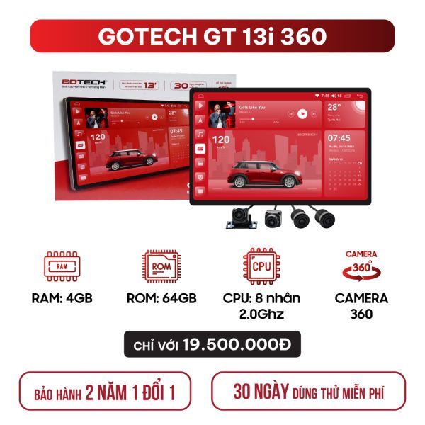MÀN HÌNH Ô TÔ GOTECH GT13i 360