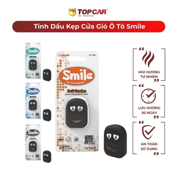 Tinh dầu kẹp cửa gió ô tô Smile