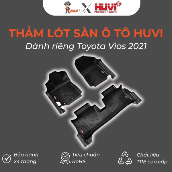 Thảm lót sàn ô tô Huvi Đúc 3D Vios 2021