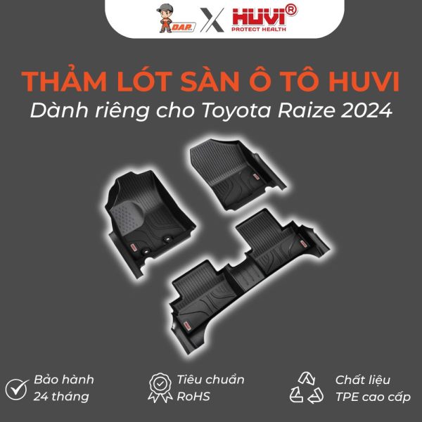 Thảm lót sàn ô tô Huvi Hút 3D Raize 2024