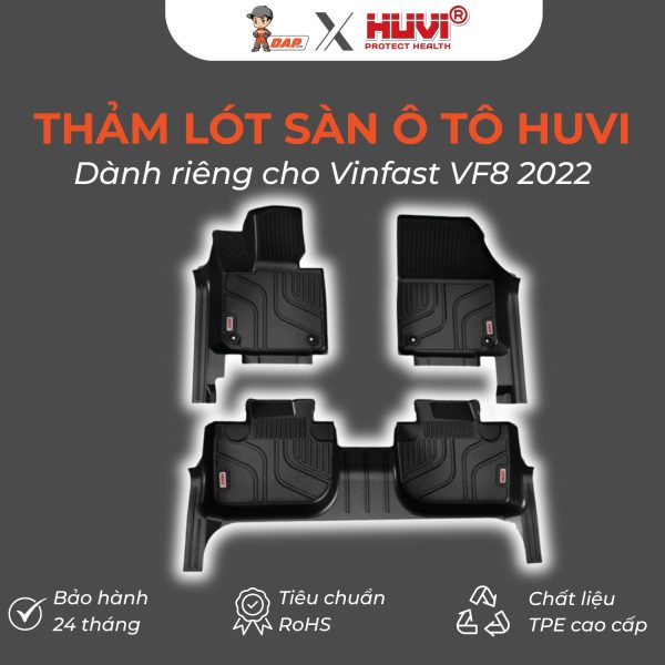 Thảm lót sàn ô tô Huvi Hút 3D Vinfast VF8 2022