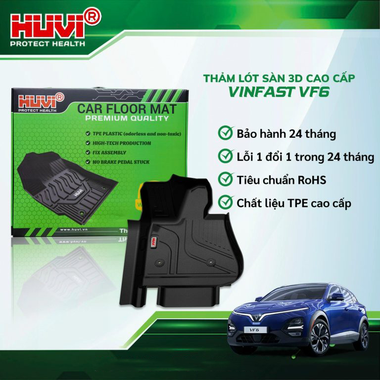 Thảm lót sàn ô tô Huvi Hút 3D Vinfast VF6 2023