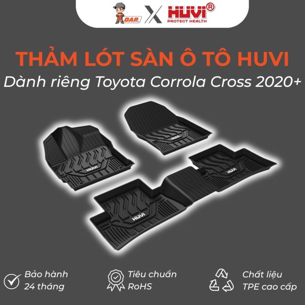 Thảm lót sàn ô tô Huvi Đúc 3D Cross 2020