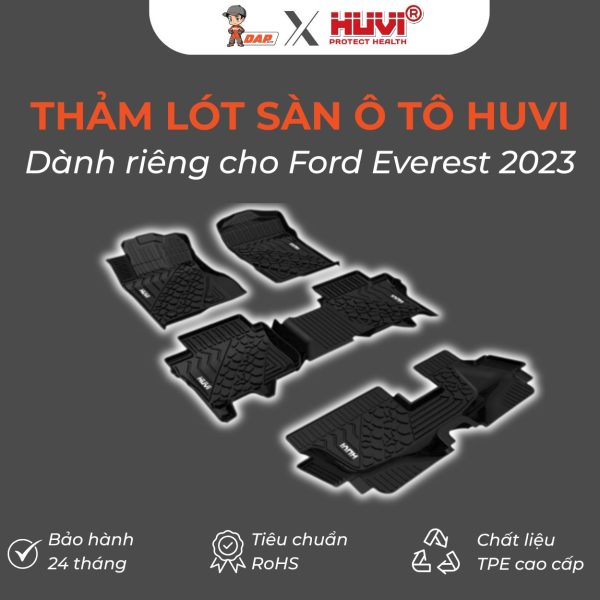 Thảm lót sàn ô tô HUVI Đúc 3D Everest 2023