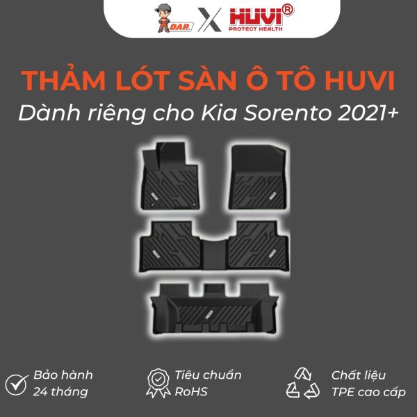 Thảm lót sàn ô tô Huvi Đúc 3D Sorento 2021