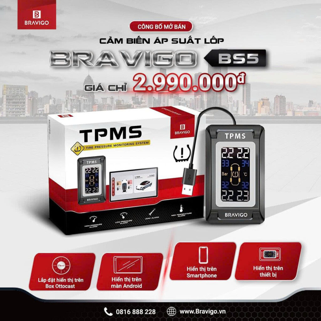 cảm biến áp suất lốp Bravigo BS5