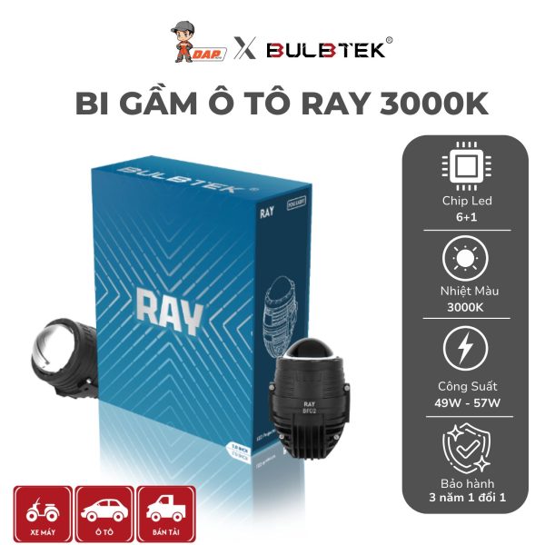 BI GẦM Ô Tô 2.0 Ray 3000K Bulbtek