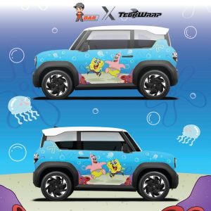 Dán Decal Tem Xe Ô Tô Vinfast Mẫu Spongebob
