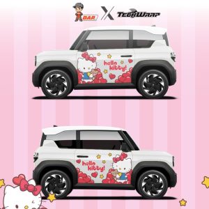 Dán Decal Tem Xe Ô Tô Vinfast Mẫu Hello Kitty