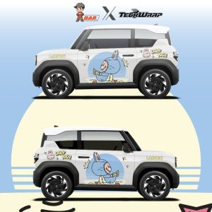 Dán Decal Tem Xe Ô Tô Vinfast Mẫu Labubu