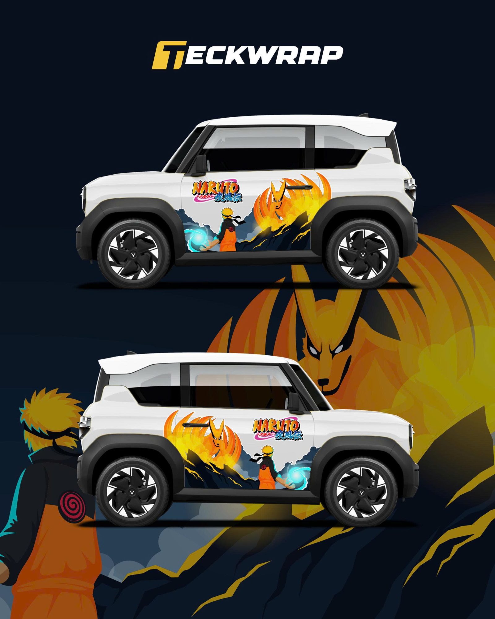 Dán Decal Tem Xe Ô Tô Vinfast Mẫu Naruto