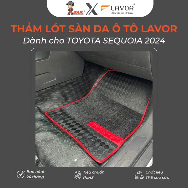 Thảm lót sàn da ô tô Lavor cho TOYOTA SEQUOIA 2024