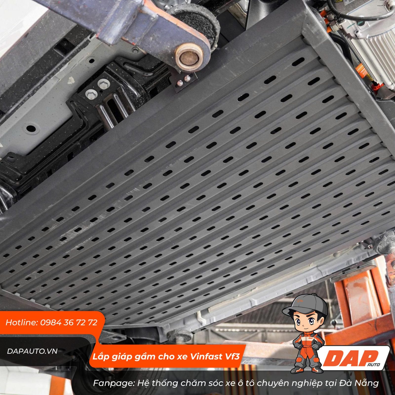 Lắp giáp gầm bảo vệ pin xe Vinfast Vf3