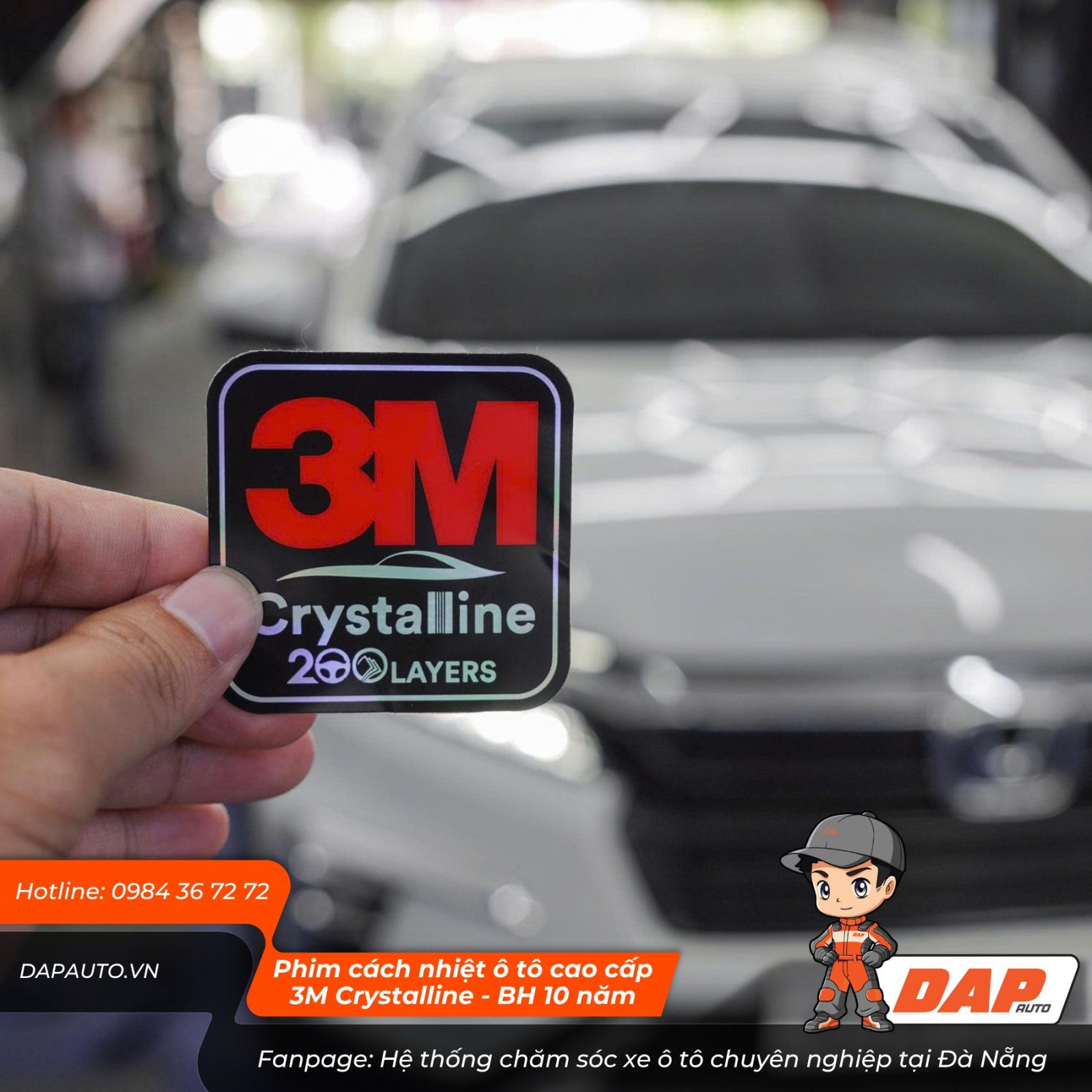 Dán phim cách nhiệt ô tô cao cấp 3M Crystalline