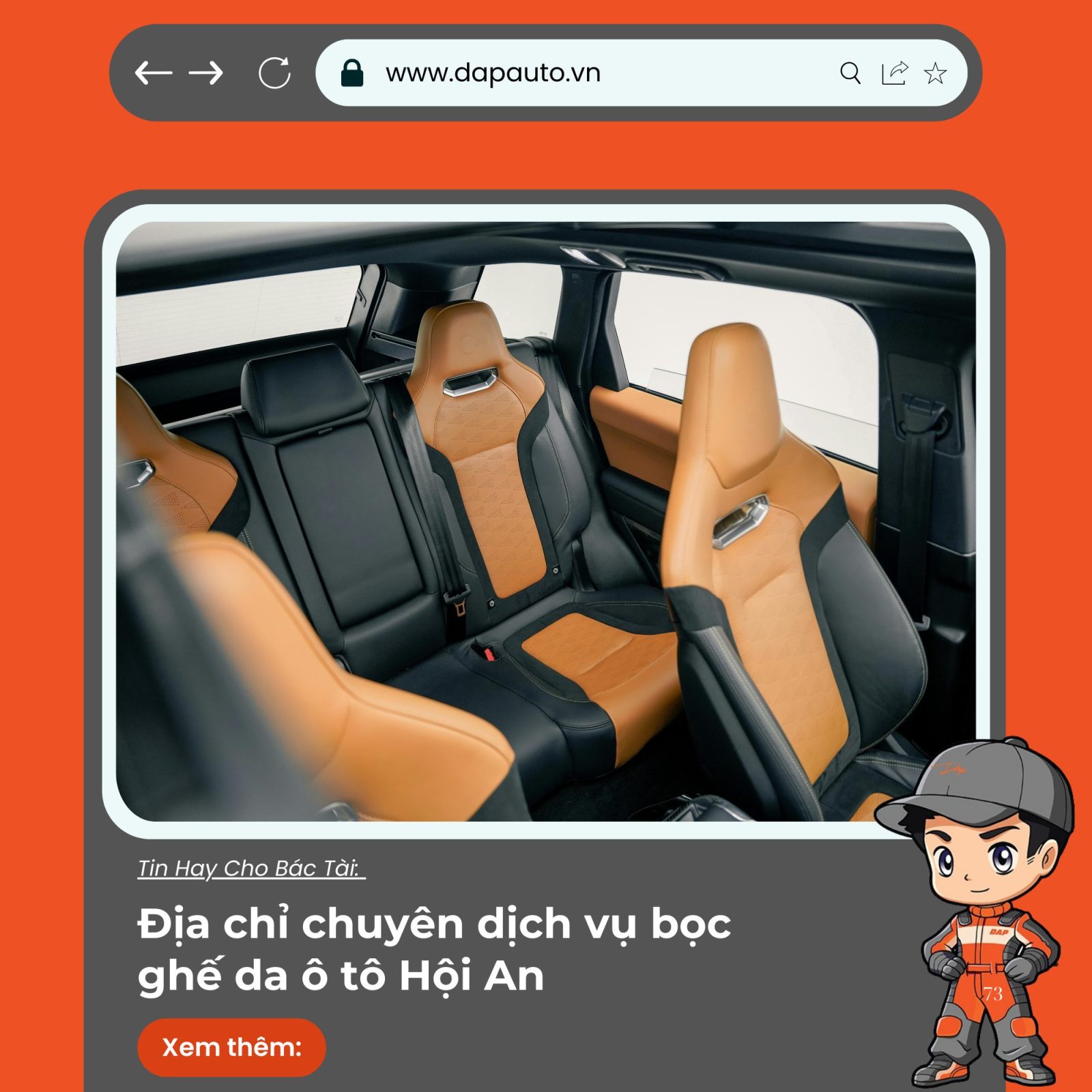 Địa chỉ chuyên dịch vụ bọc ghế da ô tô Hội An
