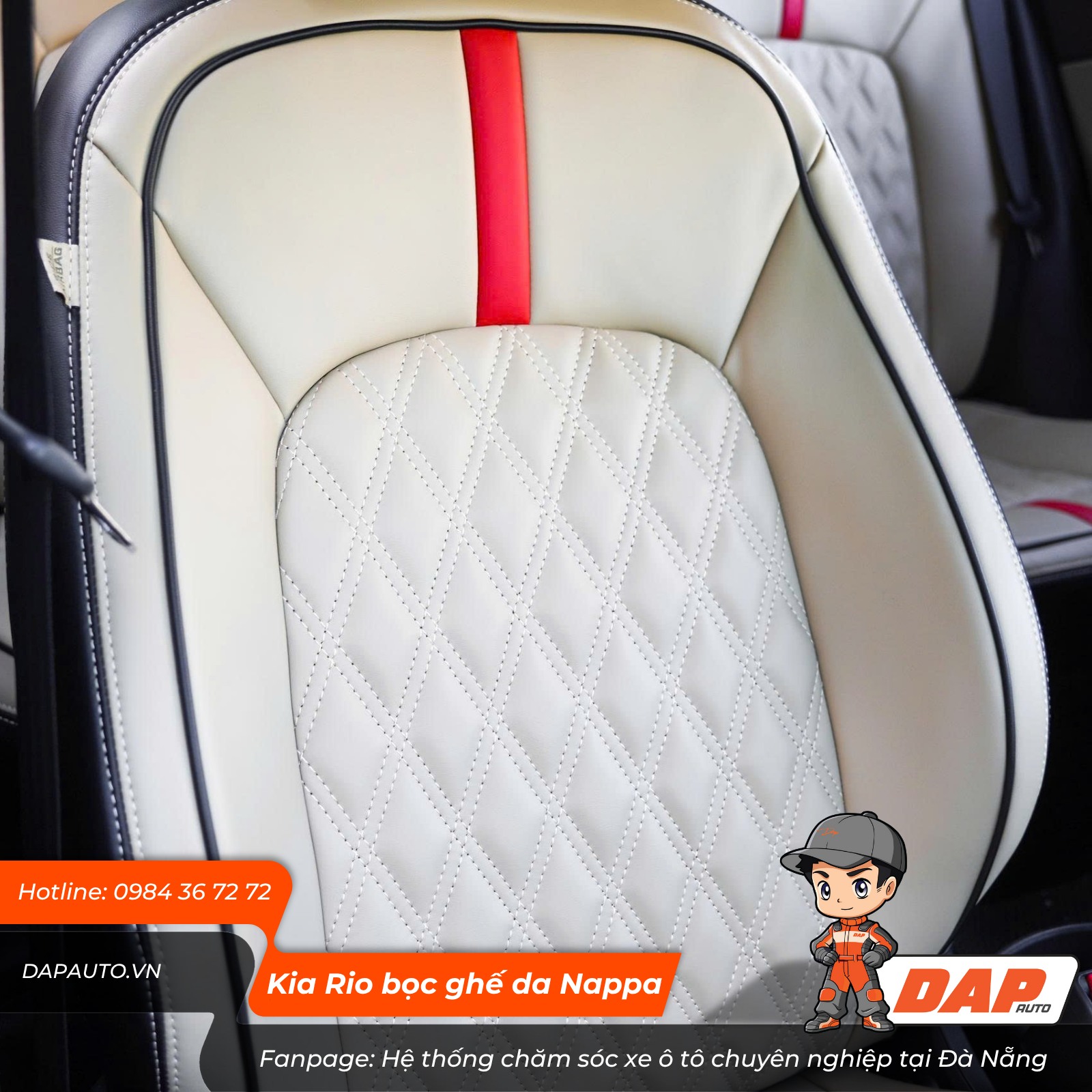 Kia Rio bọc ghế da ô tô Nappa