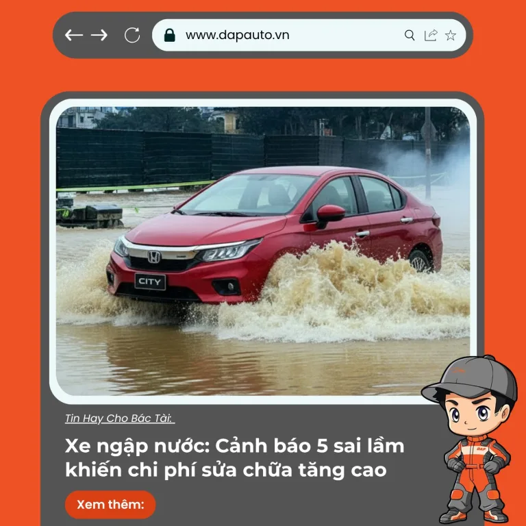 Xe ngập nước Cảnh báo 5 sai lầm khiến chi phí sửa chữa tăng cao