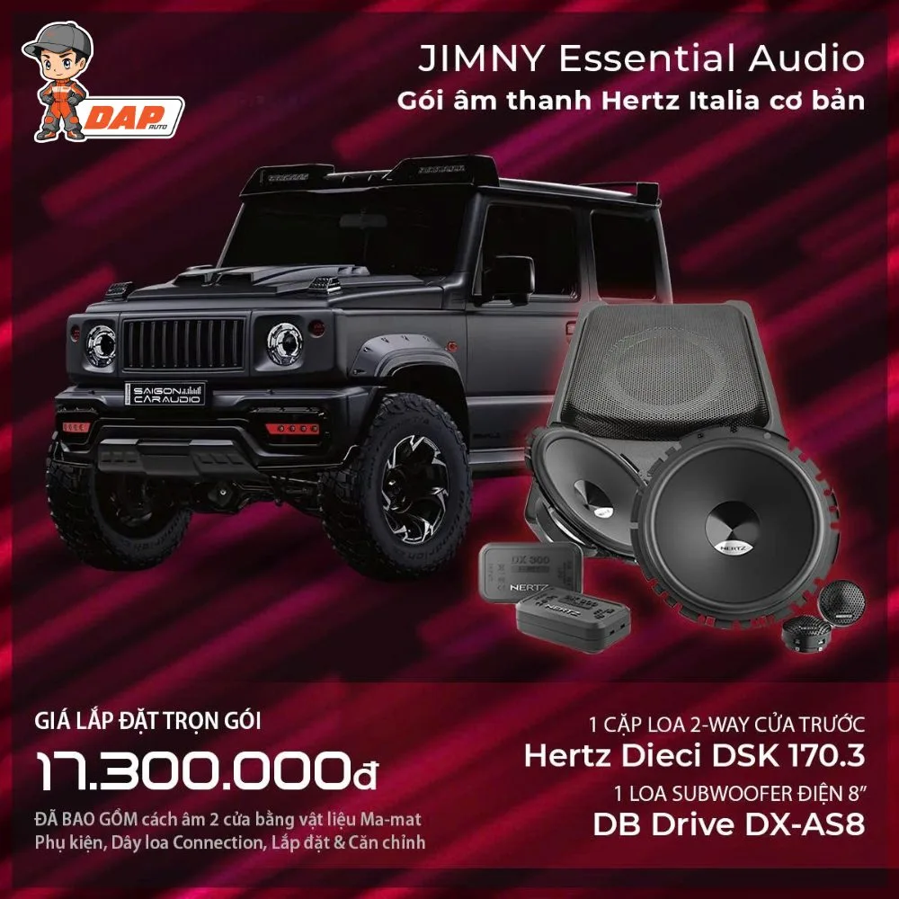 Gói độ loa Suzuki Jimny cơ bản tại DAP Auto
