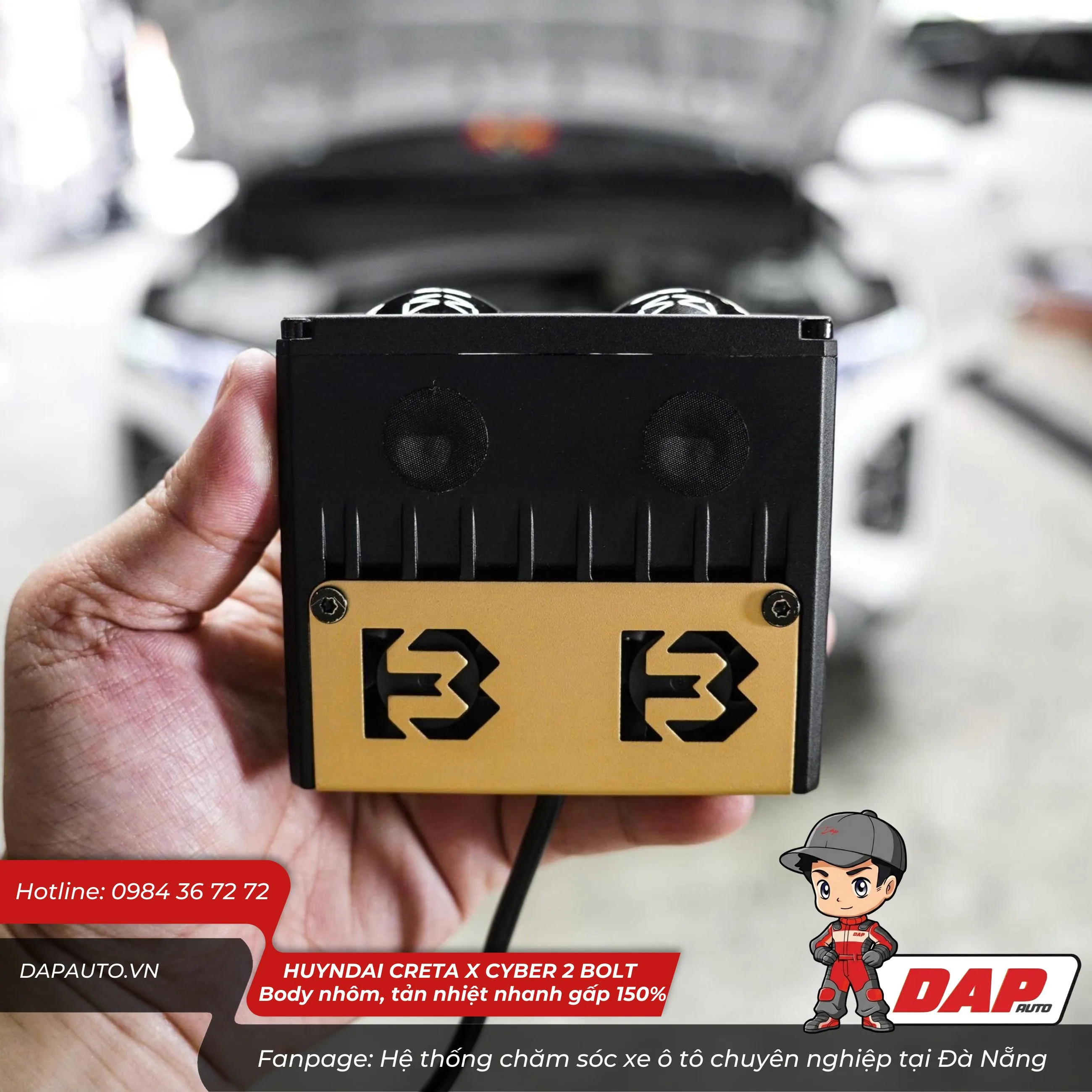 Độ đèn ô tô Cyber 2 Bolt Bulbtek lắp đặt chuẩn zin, không độ chế đục khoét