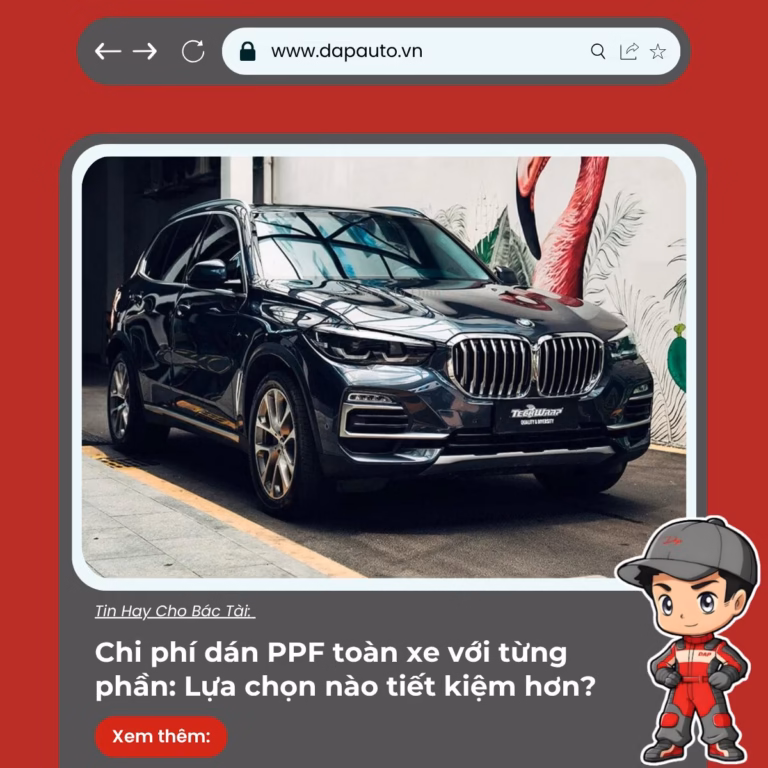 Chi phí dán PPF toàn xe với từng phần