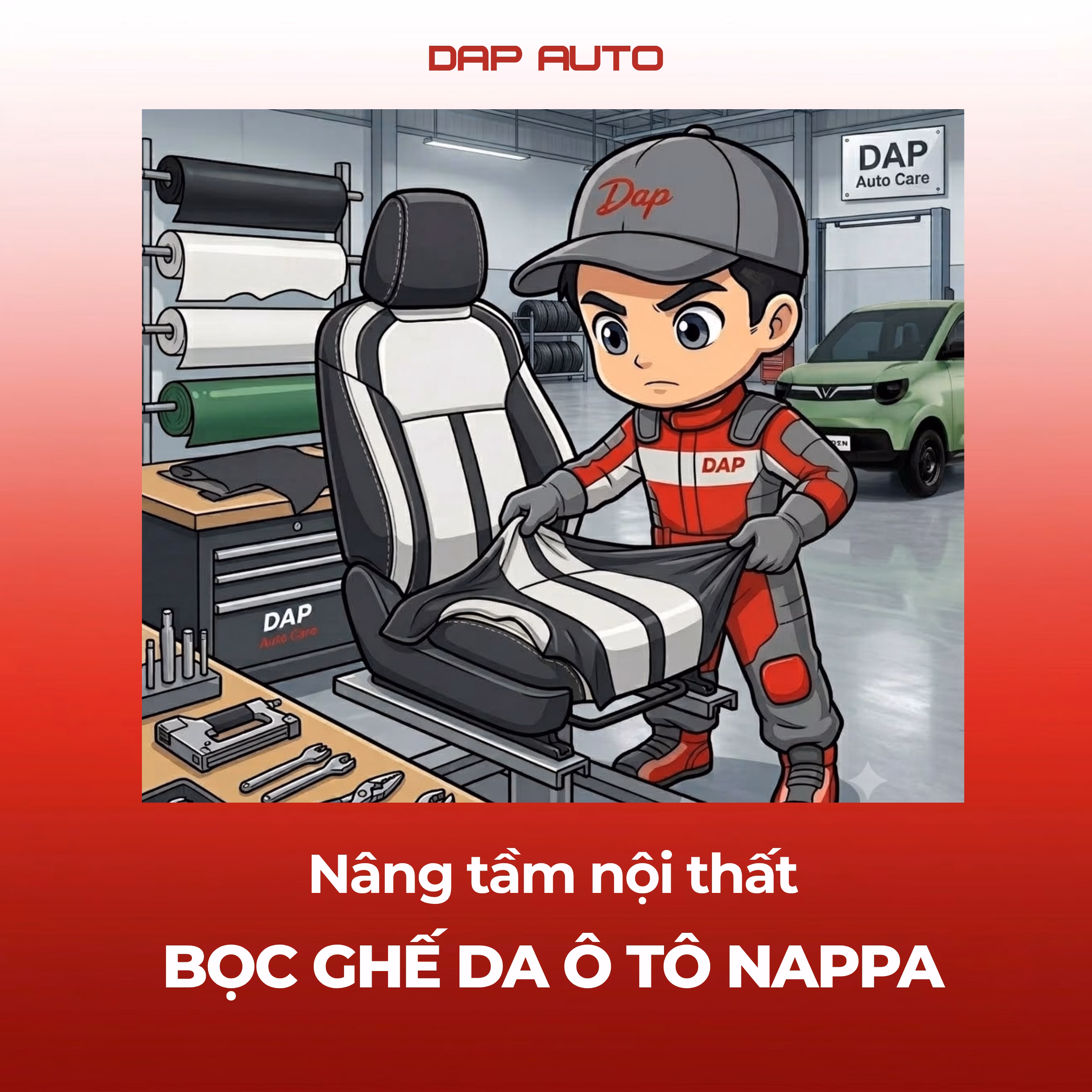 Bọc ghế da ô tô Nappa chính hãng tại DAP Auto