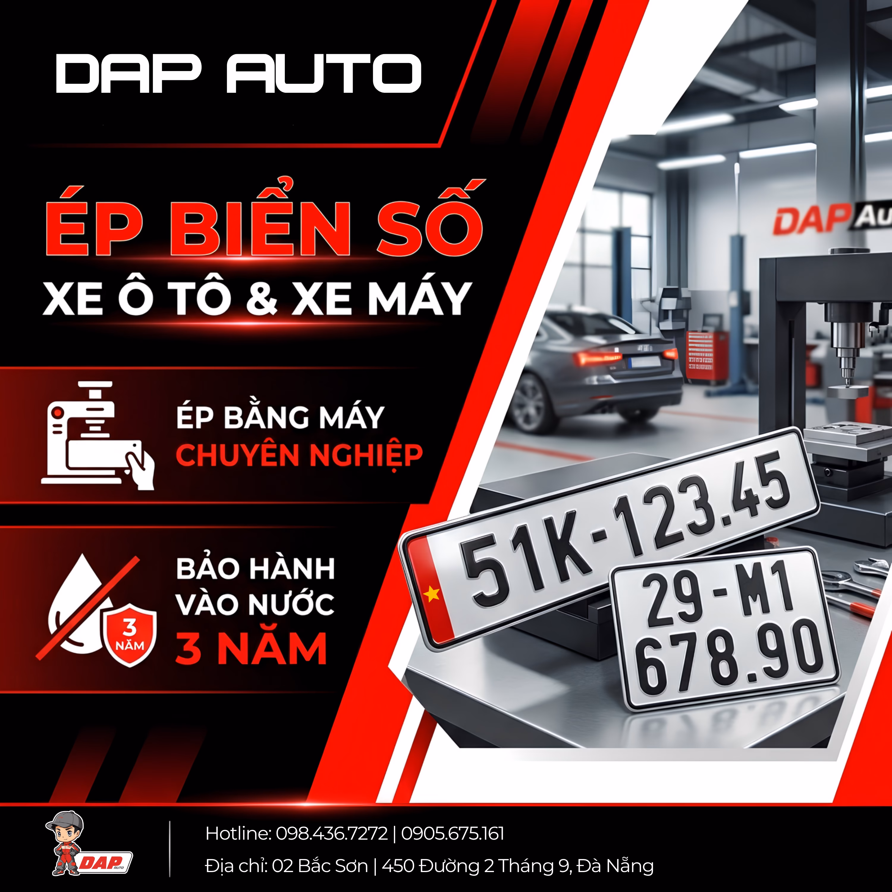 Ép biển số xe Đà Nẵng