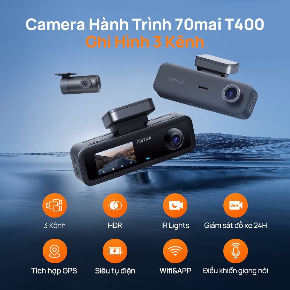 camera 3 mắt T400 70MAI